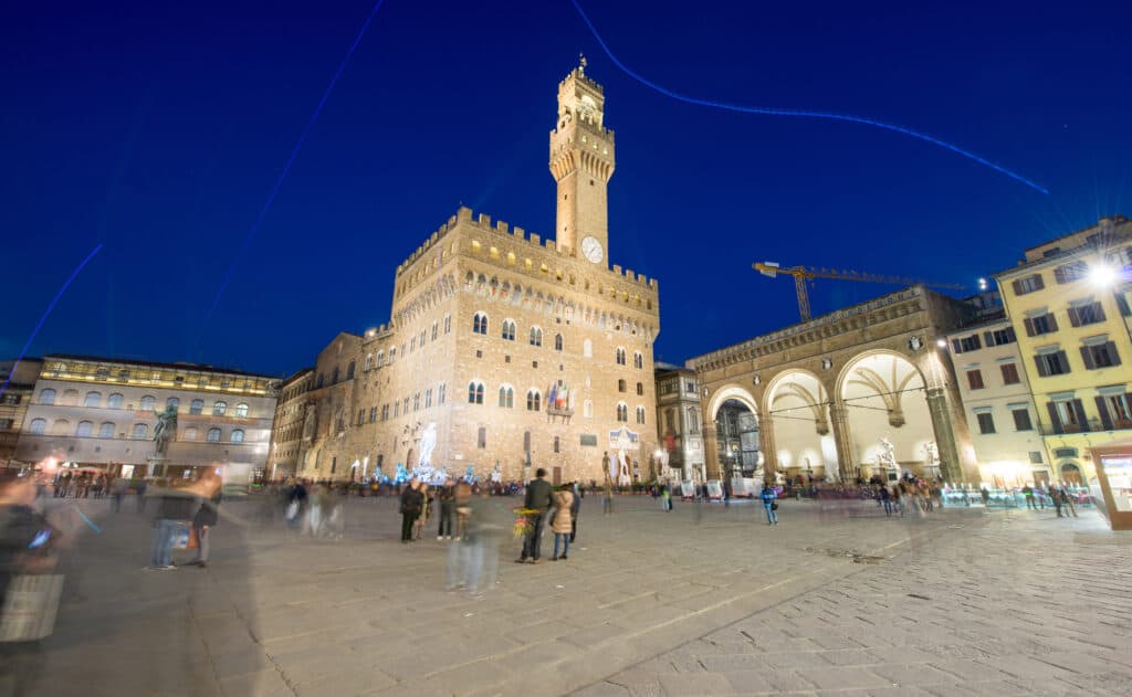 piazza della signoria i firenze set om natten